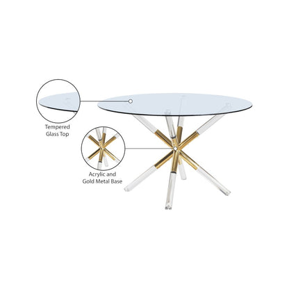 Mercury Acrylic/Gold Dining Table