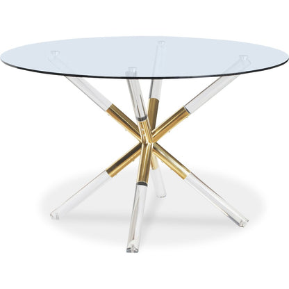 Mercury Acrylic/Gold Dining Table