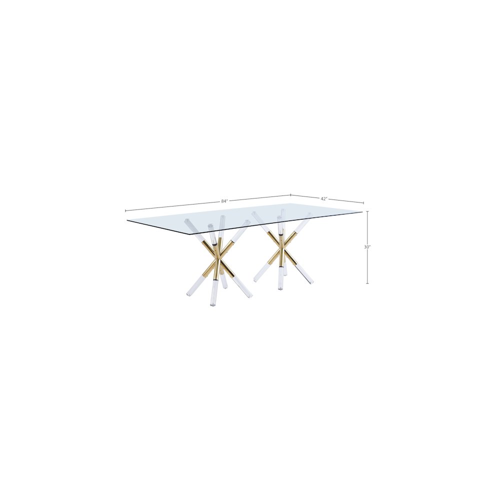 Mercury Acrylic/Gold Dining Table