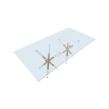 Mercury Acrylic/Gold Dining Table