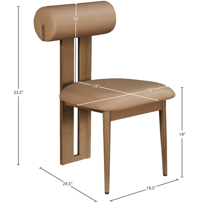 Dario Tan Vegan Leather Dining Chair, Set of 2