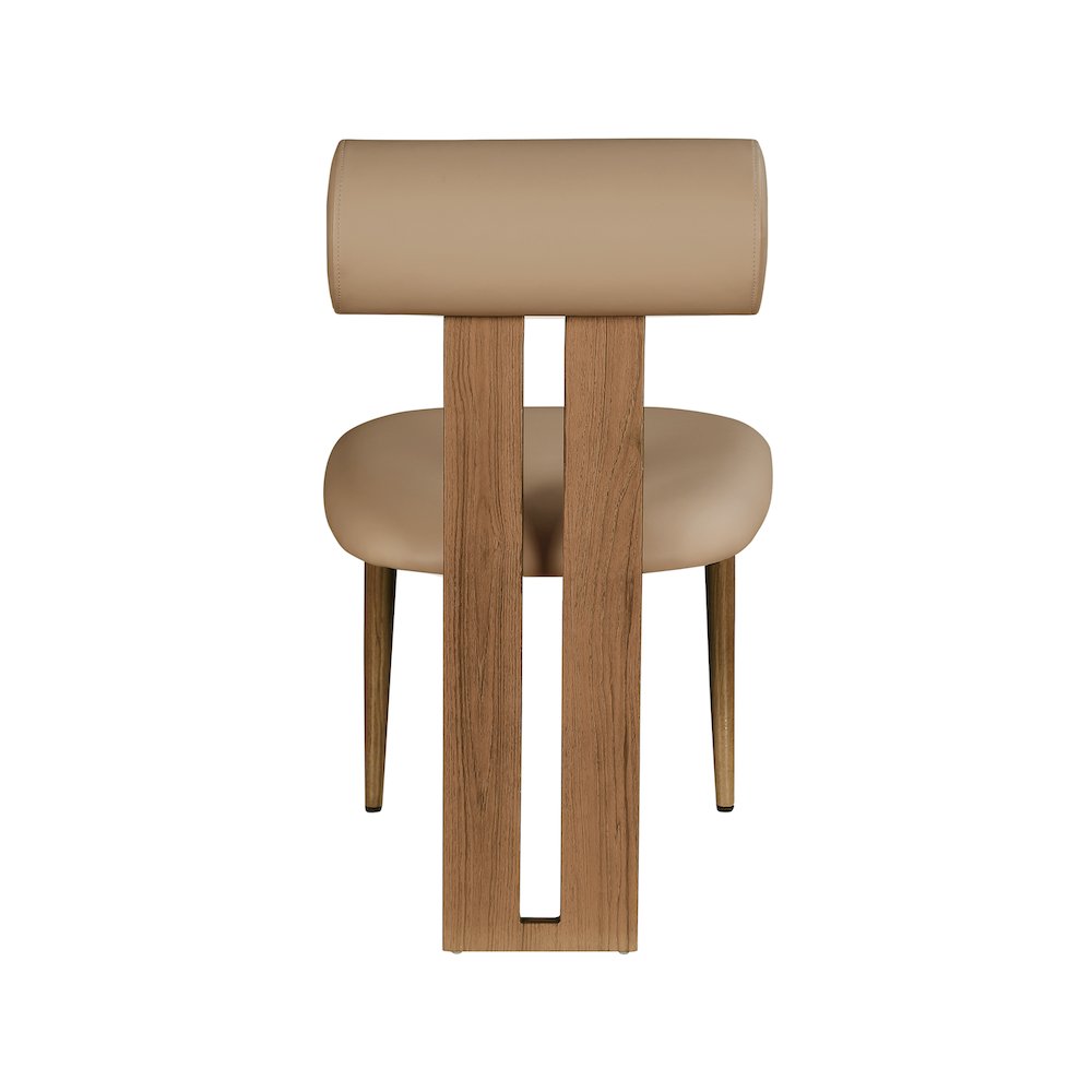 Dario Tan Vegan Leather Dining Chair, Set of 2