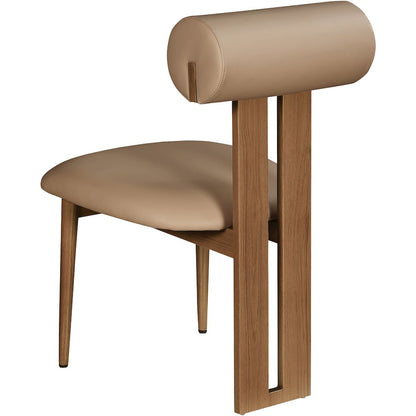 Dario Tan Vegan Leather Dining Chair, Set of 2