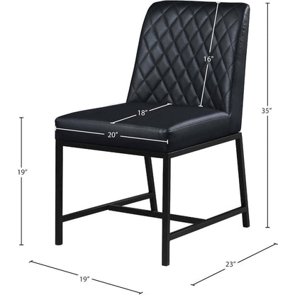 Bryce Black Vegan Leather Dining Chair, Set of 2
