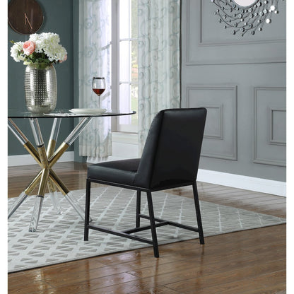 Bryce Black Vegan Leather Dining Chair, Set of 2