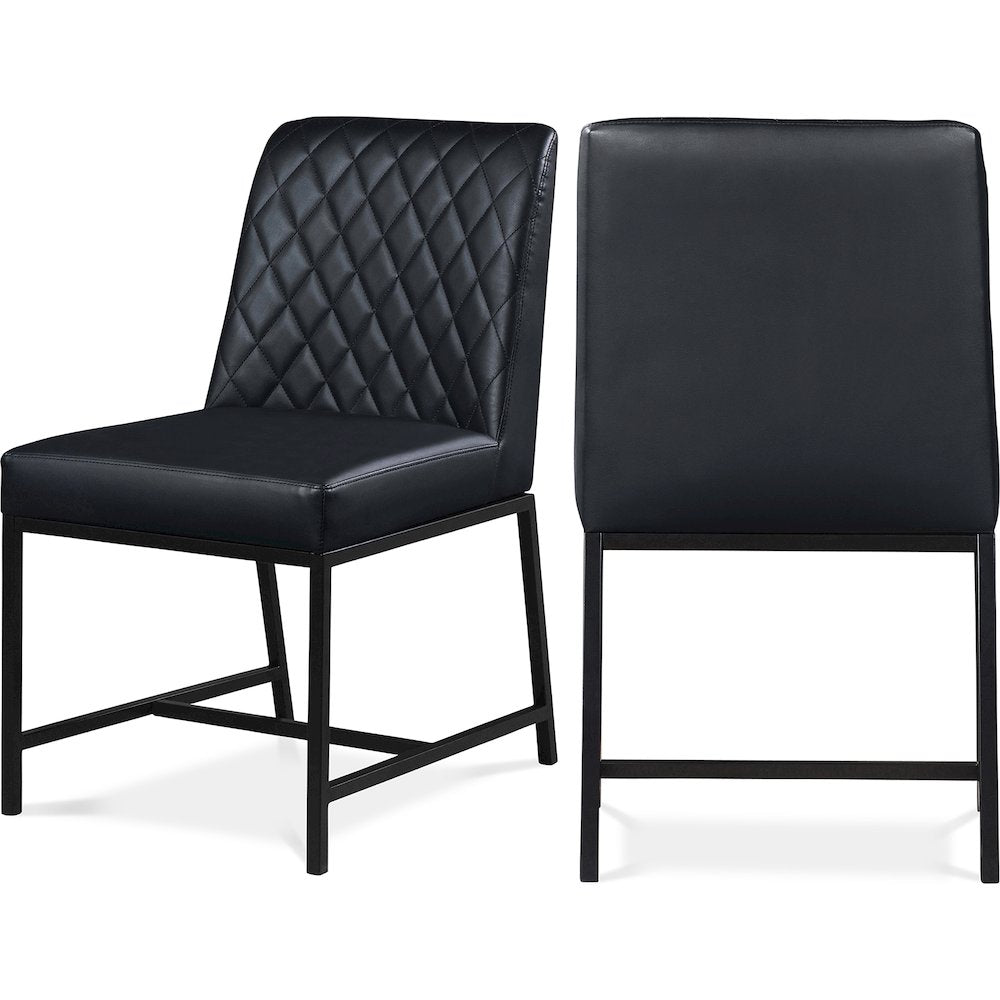 Bryce Black Vegan Leather Dining Chair, Set of 2