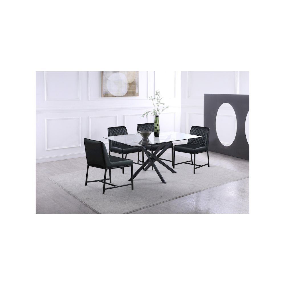 Bryce Black Vegan Leather Dining Chair, Set of 2