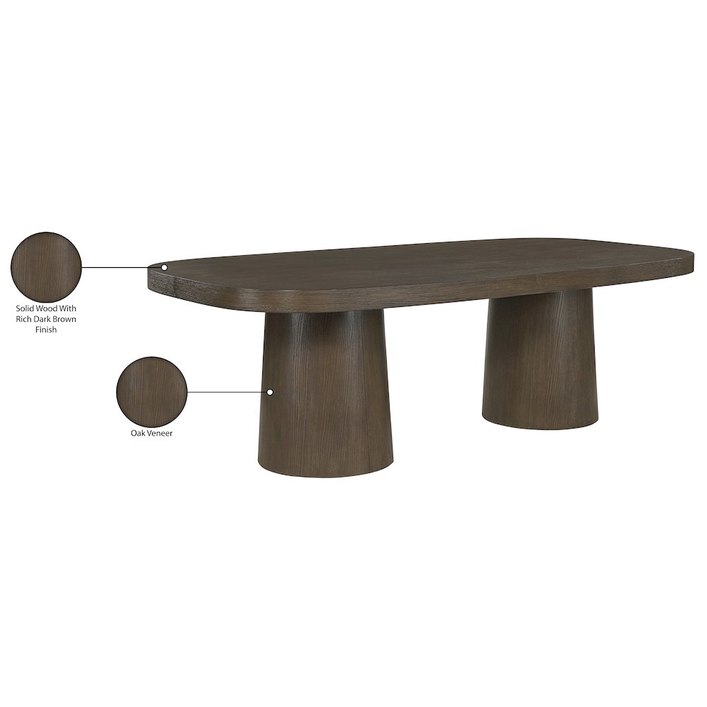 Woodhaven 95.5" Brown Solid Wood And Oak Veneer Dining Table (3 Boxes)