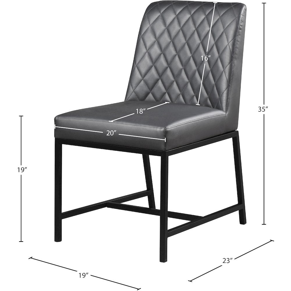 Bryce Grey Vegan Leather Dining Chair, Set of 2