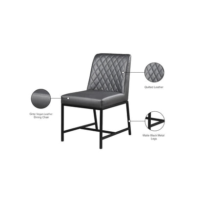 Bryce Grey Vegan Leather Dining Chair, Set of 2