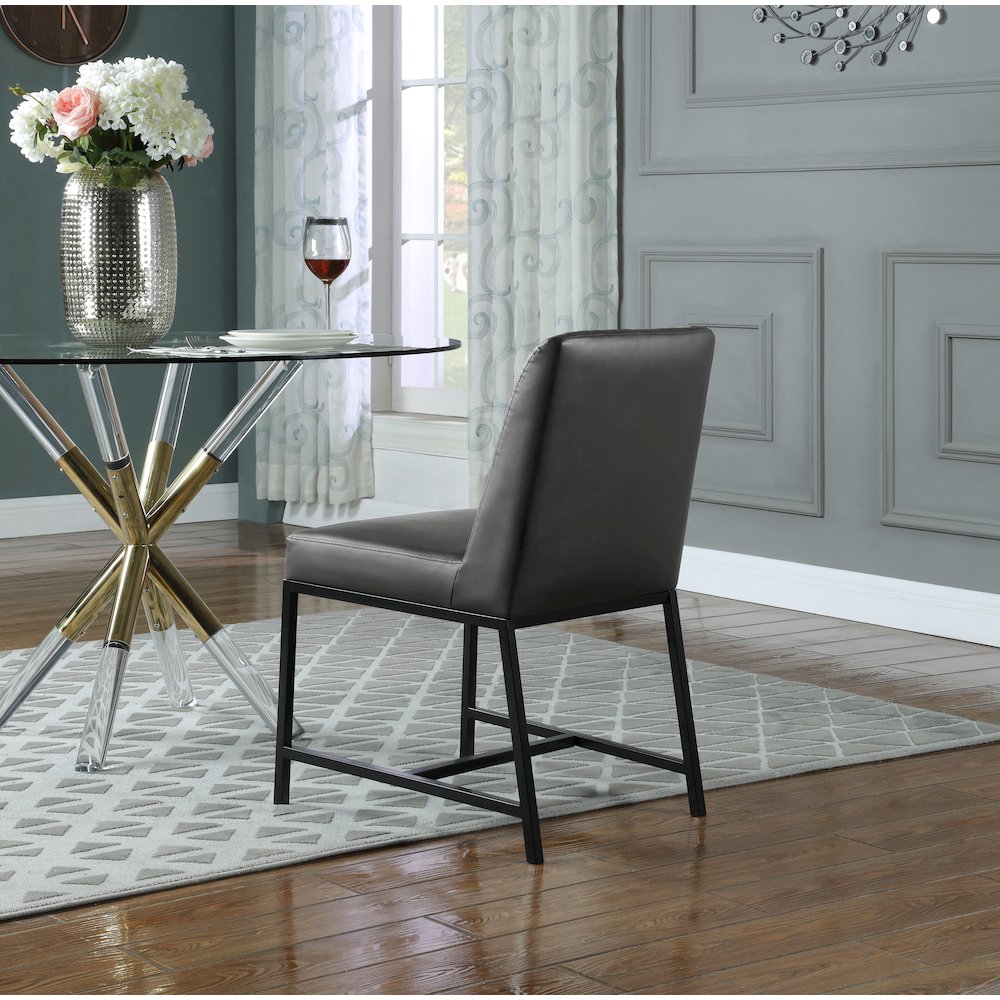 Bryce Grey Vegan Leather Dining Chair, Set of 2