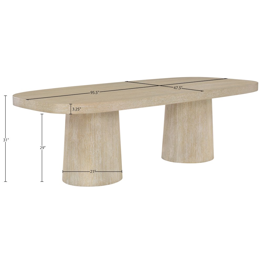 Woodhaven 95.5" Natural Solid Wood And Oak Veneer Dining Table (3 Boxes)