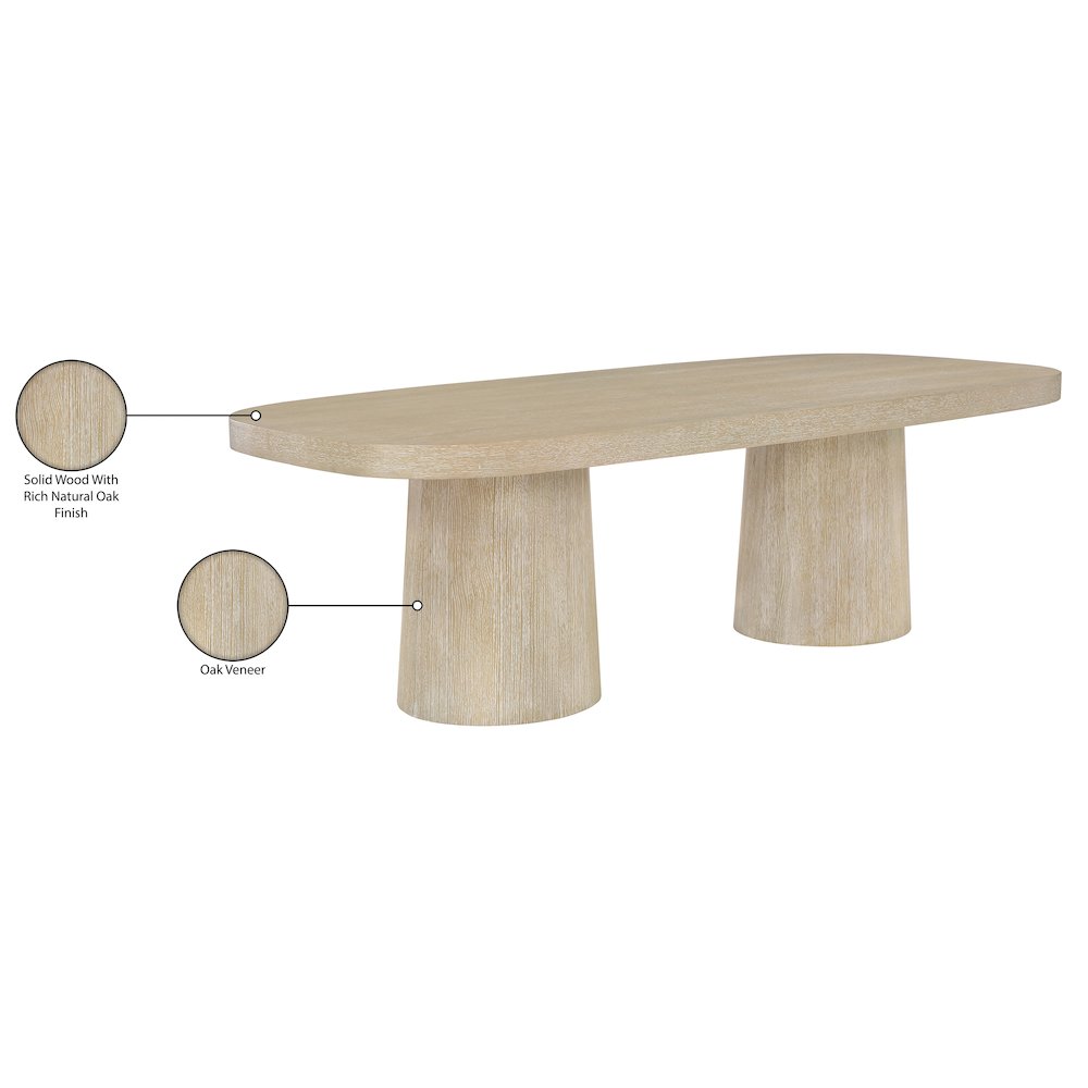 Woodhaven 95.5" Natural Solid Wood And Oak Veneer Dining Table (3 Boxes)