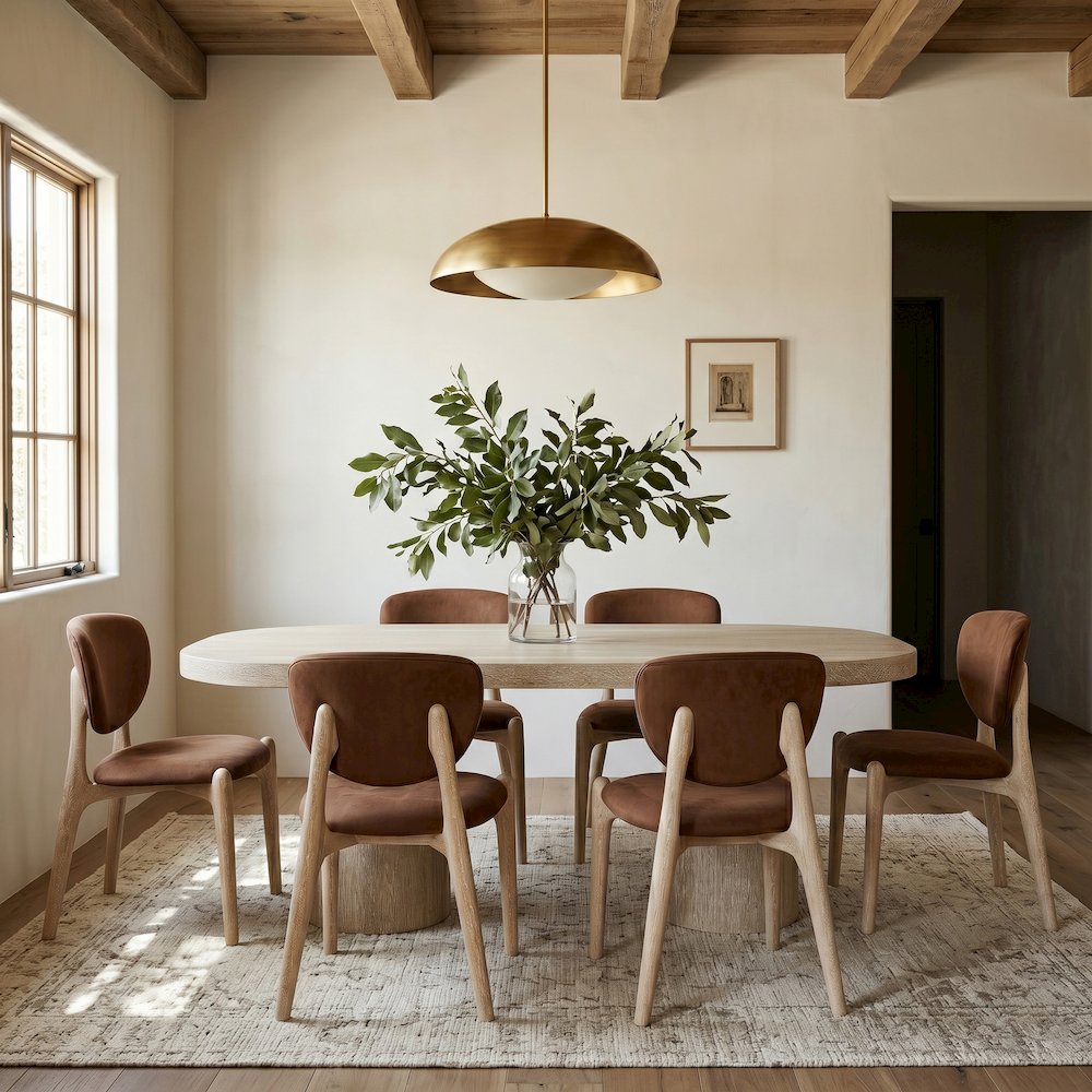 Woodhaven 95.5" Natural Solid Wood And Oak Veneer Dining Table (3 Boxes)