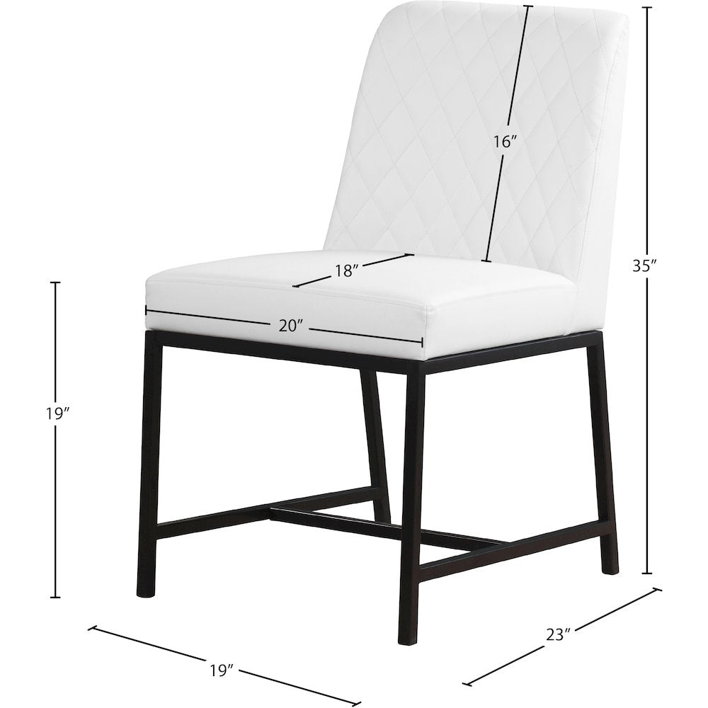 Bryce White Vegan Leather Dining Chair, Set of 2