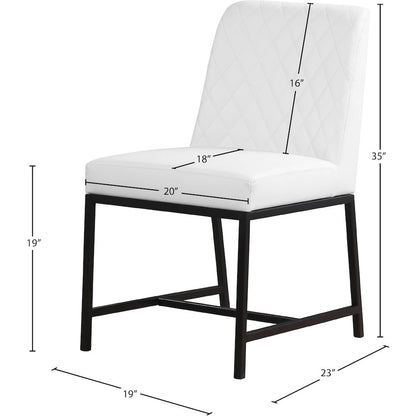 Bryce White Vegan Leather Dining Chair, Set of 2