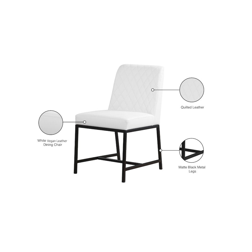 Bryce White Vegan Leather Dining Chair, Set of 2