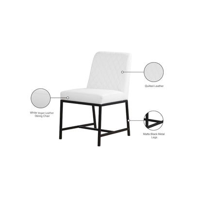 Bryce White Vegan Leather Dining Chair, Set of 2
