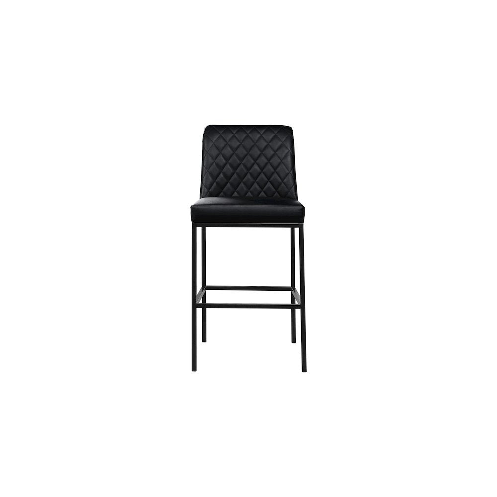 Bryce Black Vegan Leather Stool, Set of 2