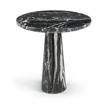 Fontelina 30" Black Genuine Marble Bistro Dining Table