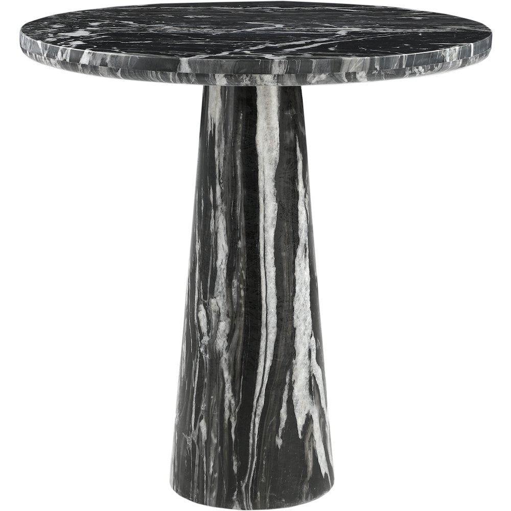Fontelina 30" Black Genuine Marble Bistro Dining Table