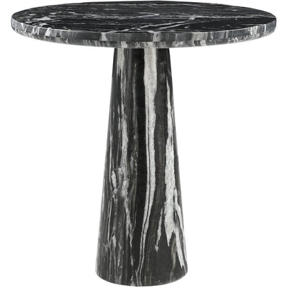 Fontelina 30" Black Genuine Marble Bistro Dining Table