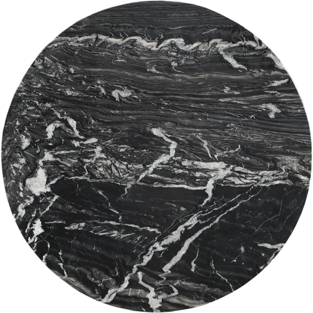 Fontelina 30" Black Genuine Marble Bistro Dining Table