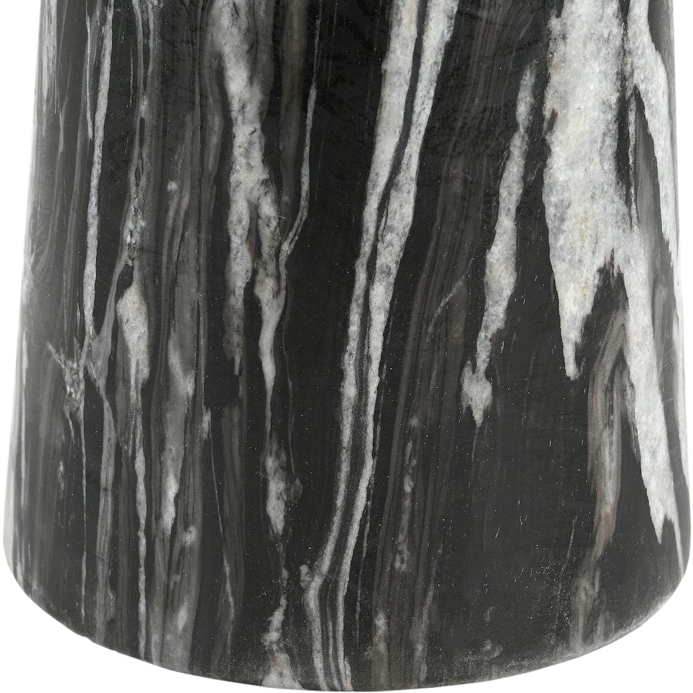 Fontelina 30" Black Genuine Marble Bistro Dining Table