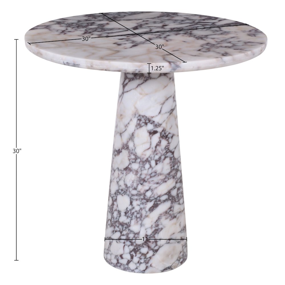 Fontelina 30" Viola Genuine Marble Bistro Dining Table