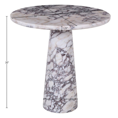 Fontelina 30" Viola Genuine Marble Bistro Dining Table