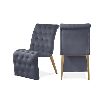 Curve Grey Velvet Dining Chair, Set of 2