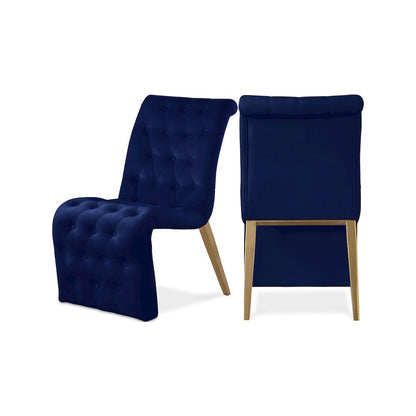 Curve Navy Velvet Dining Chair, Set of 2