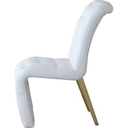 Curve White Vegan Leather Dining Chair, Set of 2