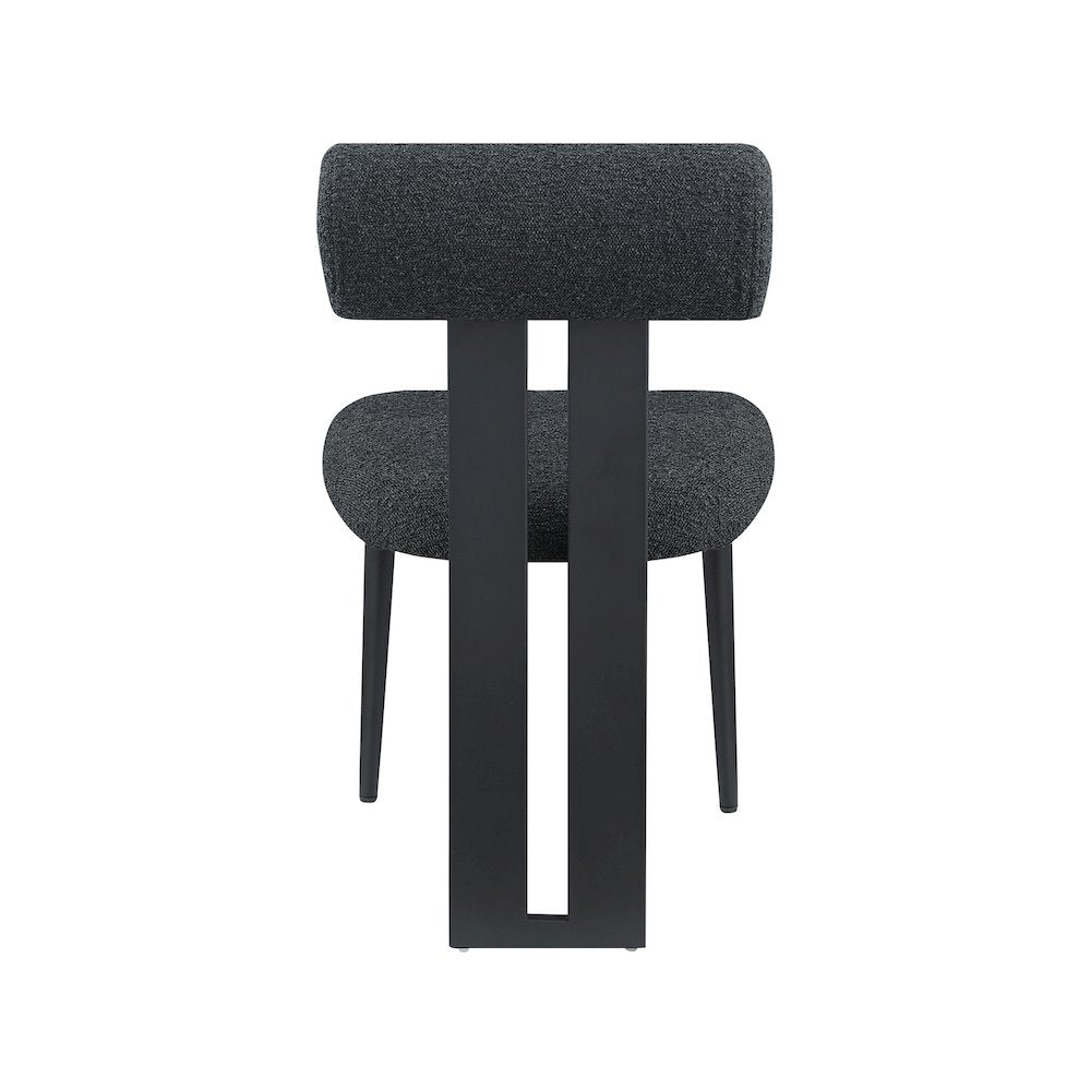 Dario Black Boucle Fabric Dining Chair, Set of 2