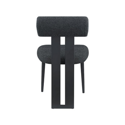Dario Black Boucle Fabric Dining Chair, Set of 2