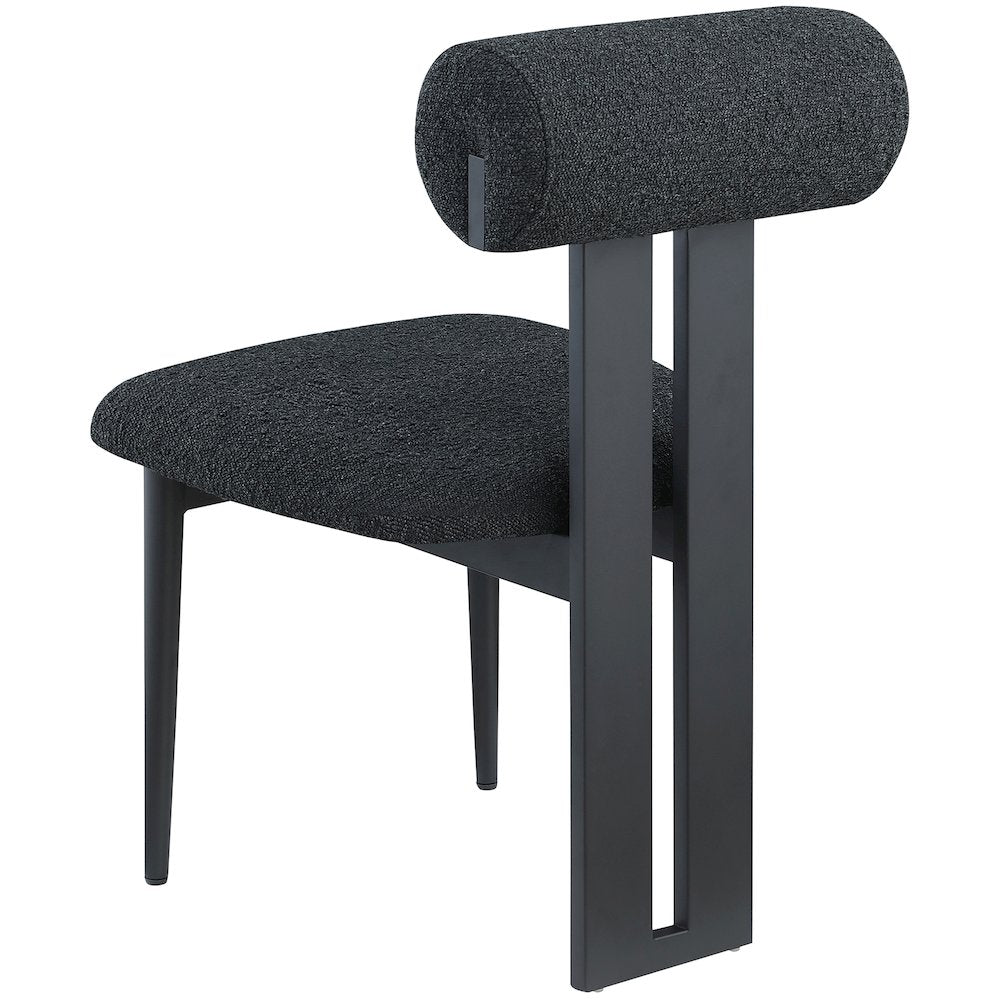 Dario Black Boucle Fabric Dining Chair, Set of 2