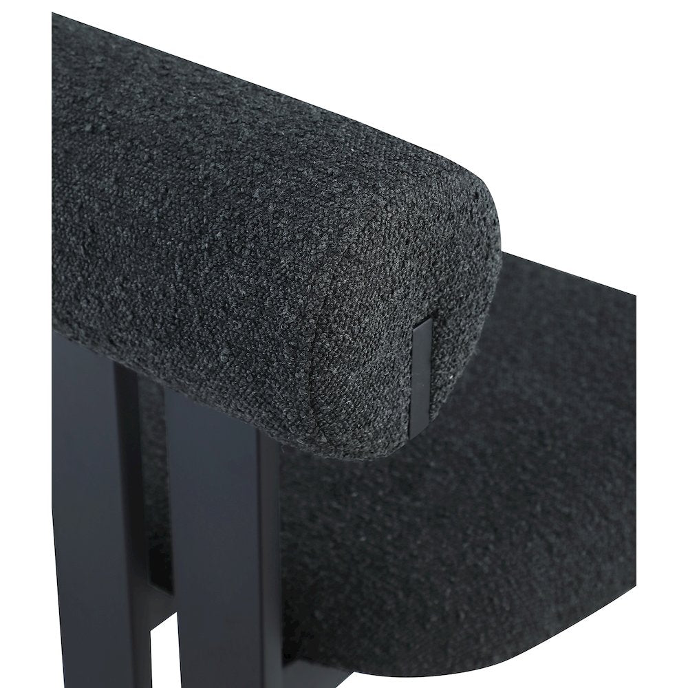 Dario Black Boucle Fabric Dining Chair, Set of 2