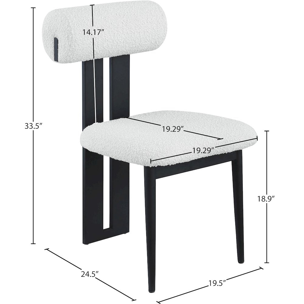 Dario Cream Boucle Fabric Dining Chair, Set of 2