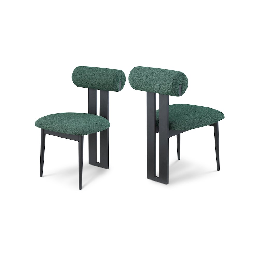 Dario Green Boucle Fabric Dining Chair, Set of 2