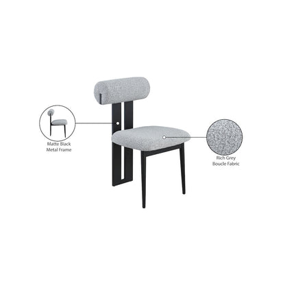 Dario Grey Boucle Fabric Dining Chair, Set of 2