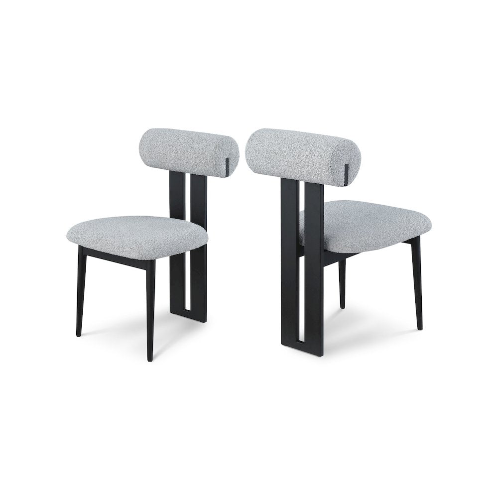 Dario Grey Boucle Fabric Dining Chair, Set of 2
