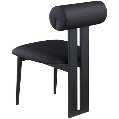 Dario Black Vegan Leather Dining Chair, Set of 2