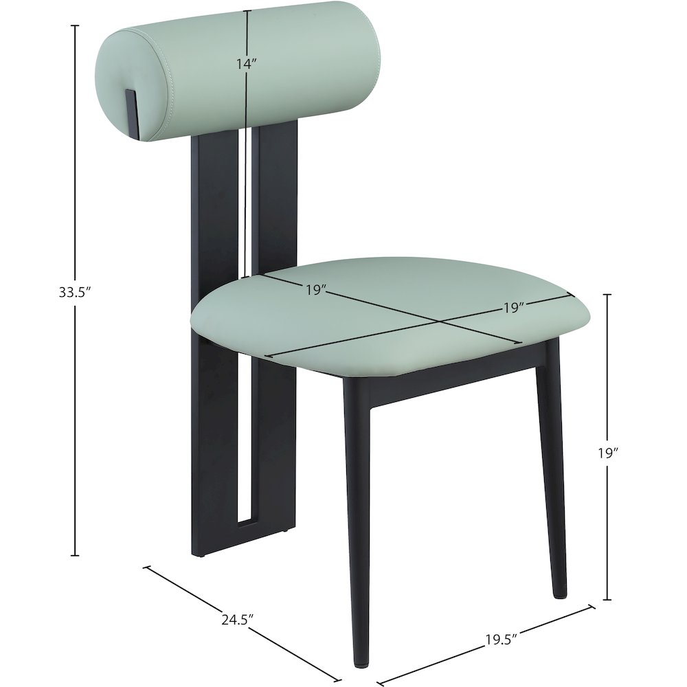 Dario Mint Vegan Leather Dining Chair, Set of 2