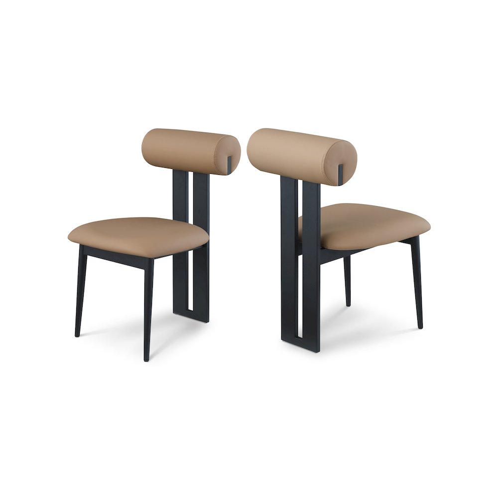 Dario Tan Vegan Leather Dining Chair, Set of 2
