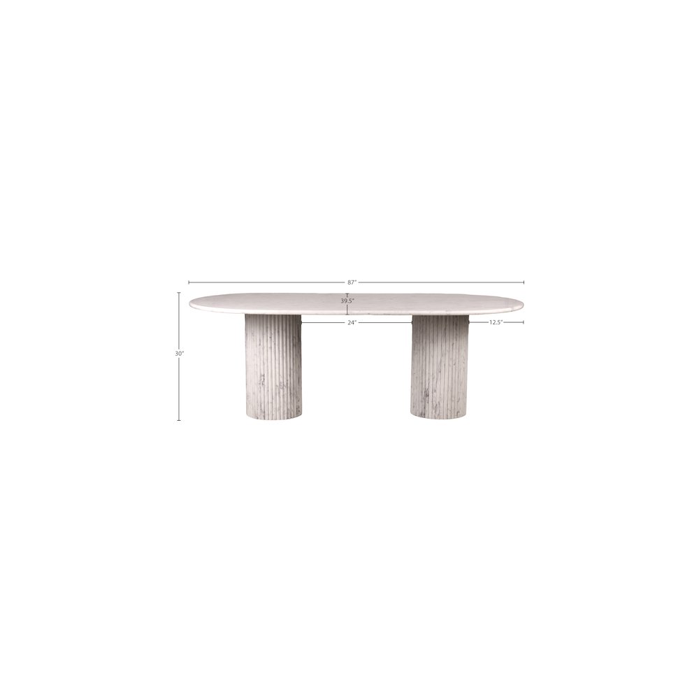 Messina White Marble Dining Table