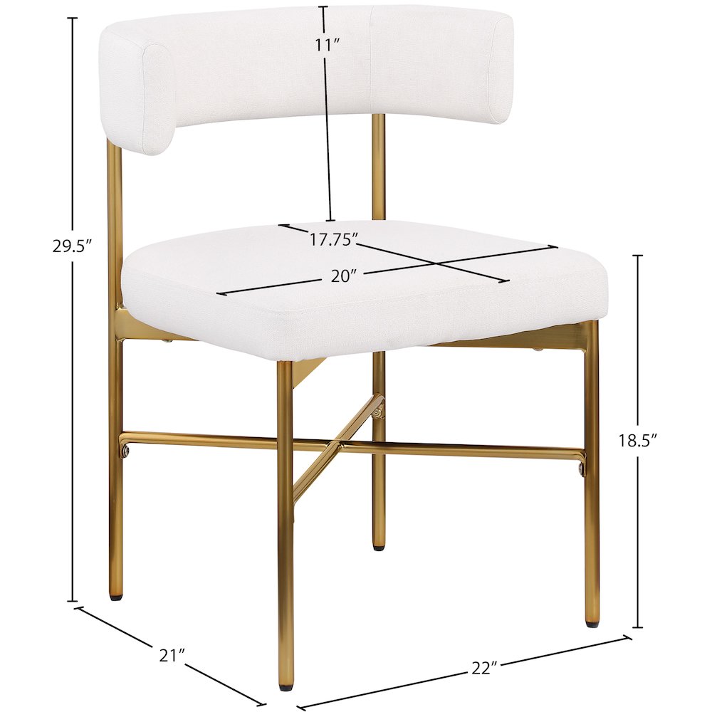 Rivage Cream Durable Linen Textured Fabric Dining Chair, Set of 2