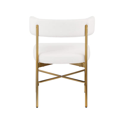 Rivage Cream Durable Linen Textured Fabric Dining Chair, Set of 2
