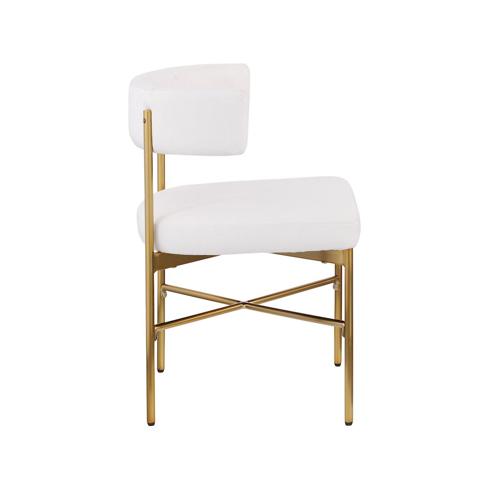 Rivage Cream Durable Linen Textured Fabric Dining Chair, Set of 2