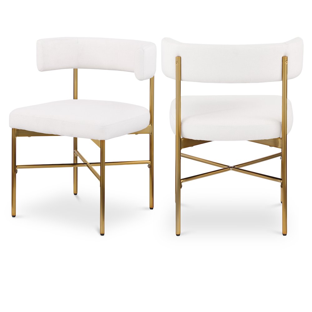 Rivage Cream Durable Linen Textured Fabric Dining Chair, Set of 2