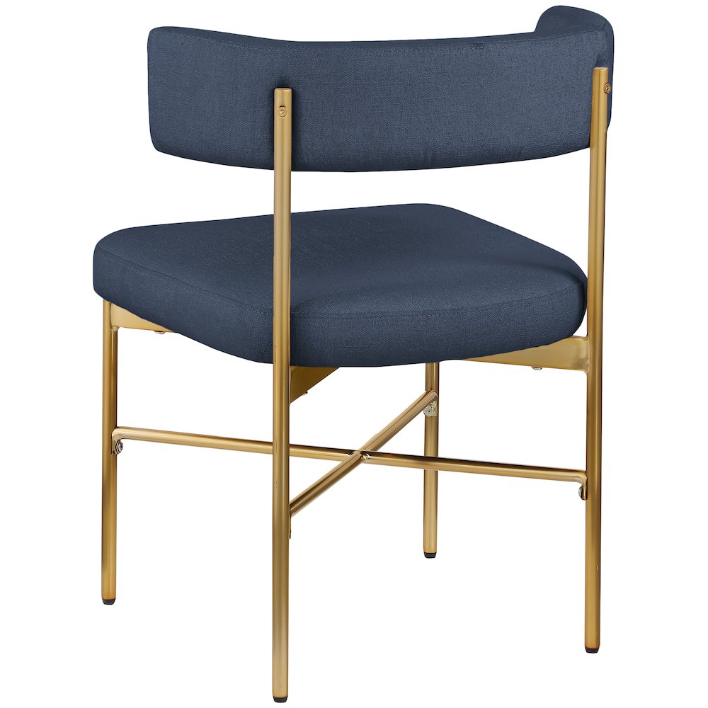 Rivage Deep Navy Durable Linen Textured Fabric Dining Chair, Set of 2